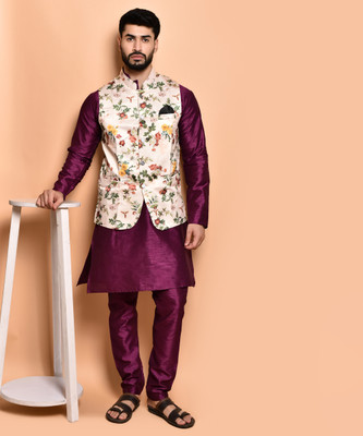 PRINTCULTR Men Kurta Pyjama Ethnic Jacket Set