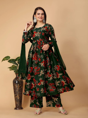 NAMO ENTERPRISE Floral Print Kurta, Palazzo & Dupatta Set