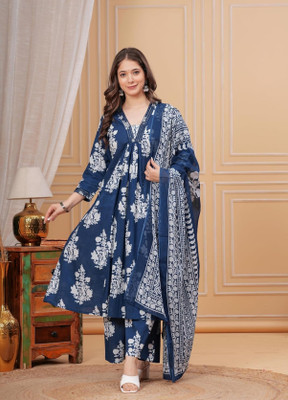 Ajantatextile Embroidered Kurta, Trouser/Pant & Dupatta Set
