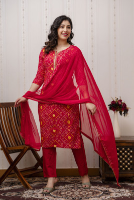 ANEBIQ CREATION Women Kurti Pant Dupatta Set