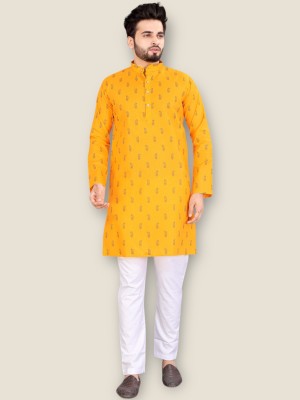 Relief Zone Men Printed A-line Kurta(Yellow)