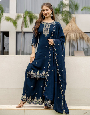 Skylee Women Kurta Sharara Dupatta Set