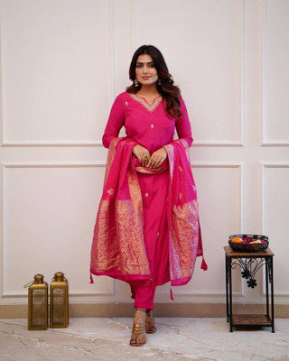 RN Fashion Embroidered Kurta, Trouser/Pant & Dupatta Set