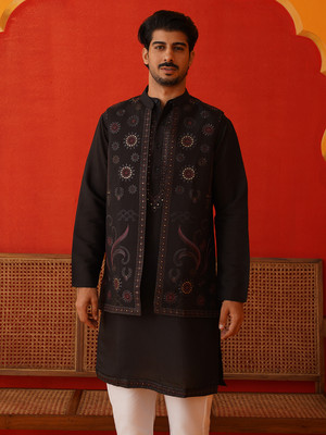 Jompers Men Kurta Pyjama Ethnic Jacket Set