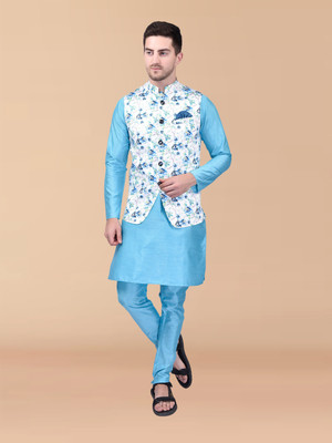 Divastri Men Kurta Pyjama Ethnic Jacket Set