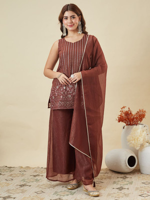 MOKOSH Women Kurta Sharara Dupatta Set