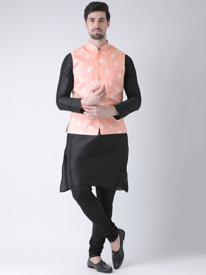 DEYANN Men Kurta Churidar Ethnic Jacket Set