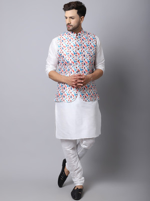 BANHUSSAIN Men Kurta Pyjama Ethnic Jacket Set