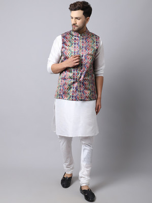 BANHUSSAIN Men Kurta Pyjama Ethnic Jacket Set