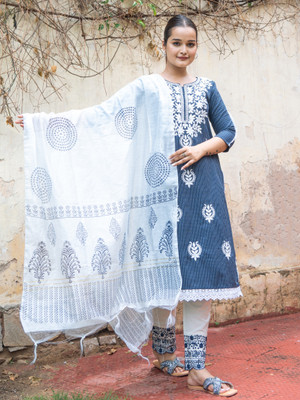 anushansa Women Kurti Pant Dupatta Set