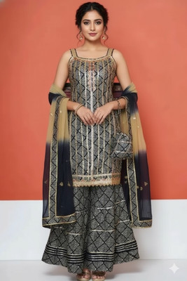 jyotigarments Women Ethnic Top Sharara Dupatta Set