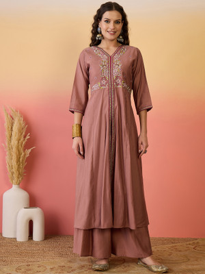 Sangria Women Kurta Palazzo Dupatta Set