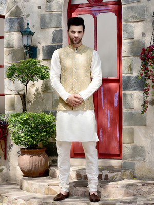 HOUSE OF DEYANN Men Kurta Churidar Ethnic Jacket Set
