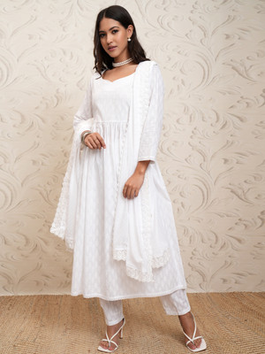 Vishudh Women Kurta Pant Attached Dupatta Set