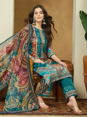 Janasya Women Kurta Pant Dupatta Set
