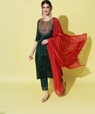 VredeVogel Women Kurta Pant Dupatta Set
