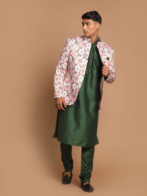 VASTRAMAY Men Kurta Pyjama Ethnic Jacket Set