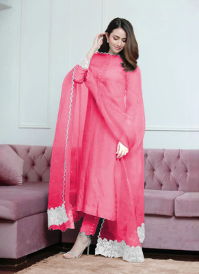 DD's creation Women Ethnic Top Pant Attached Dupatta Set