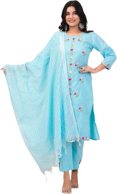 M S Textile Women Kurti Pant Dupatta Set