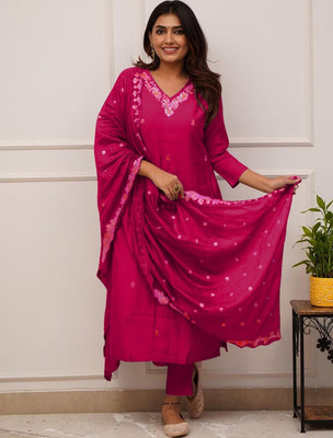 FOXDX Women Kurti Pant Dupatta Set