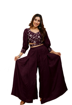 SANCIA Women Ethnic Top Palazzo Set