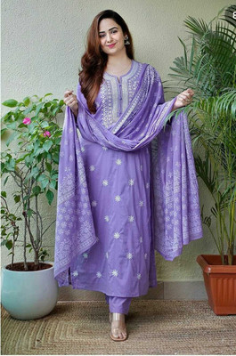 Vidhi fashion Embroidered Kurta, Palazzo & Dupatta Set
