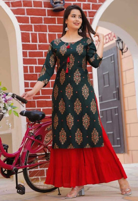 Vastram Fashion Women Kurti Sharara Set