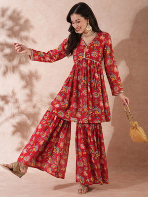 Globus Women Kurti Sharara Set