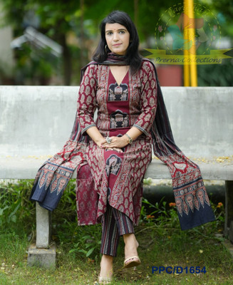 Tasrika Printed Kurta, Trouser/Pant & Dupatta Set