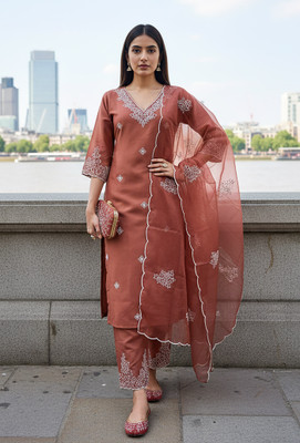 Trijal Fab Women Kurta Palazzo Dupatta Set