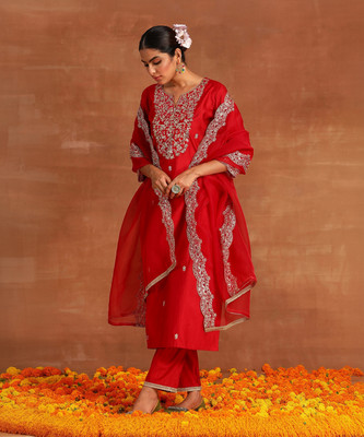 Indo Era Women Kurta Pant Dupatta Set