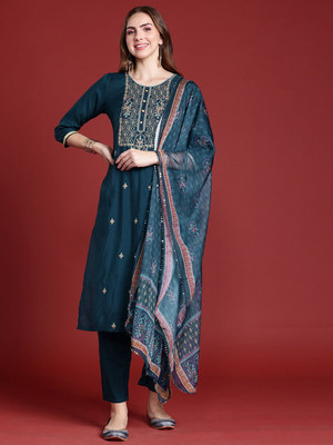 ANOUK Women Kurta Pyjama Attached Dupatta Set