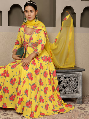 Gulmohar Jaipur Women Kurta Palazzo Dupatta Set