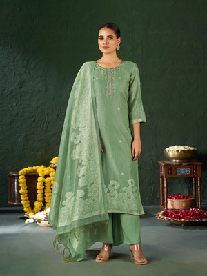 Fourleaf Women Kurta Palazzo Dupatta Set