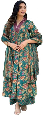 RB CREATION Women Kurta Palazzo Dupatta Set