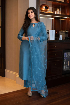 shreefashion Embroidered Kurta, Palazzo & Dupatta Set