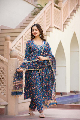 LILUDI Women Kurta Pant Dupatta Set