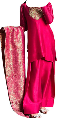 NF FAB Women Ethnic Top Palazzo Dupatta Set