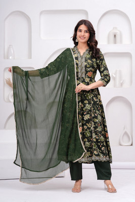 TOULIN Women Kurta Palazzo Dupatta Set
