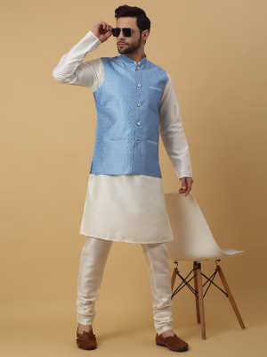 kraft india Men Kurta Pyjama Ethnic Jacket Set