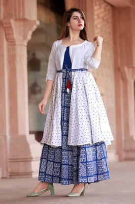 BRAHMASTRA Women Printed Anarkali Kurta(Multicolor)