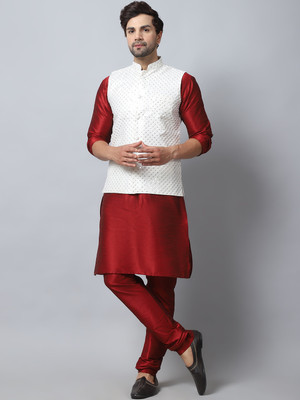 B BEN Men Kurta Pyjama Ethnic Jacket Set