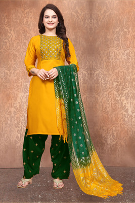 NYALKARAN ENTERPRISE Women Kurta Churidar Dupatta Set