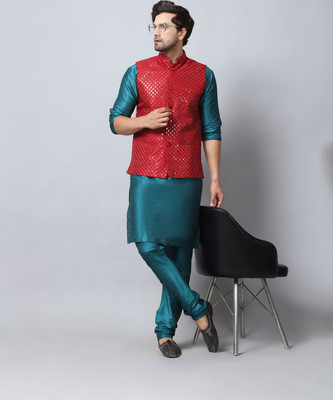 B BEN Men Kurta Pyjama Ethnic Jacket Set