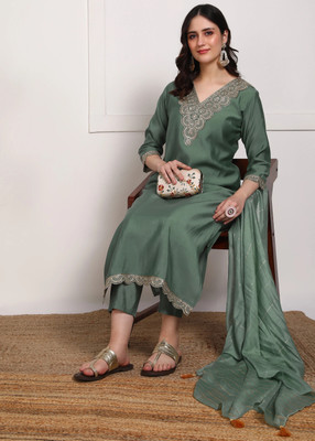 DSK STUDIO Women Kurta Pant Dupatta Set