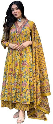AREEBA TEXTILE Floral Print Kurta, Trouser/Pant & Dupatta Set