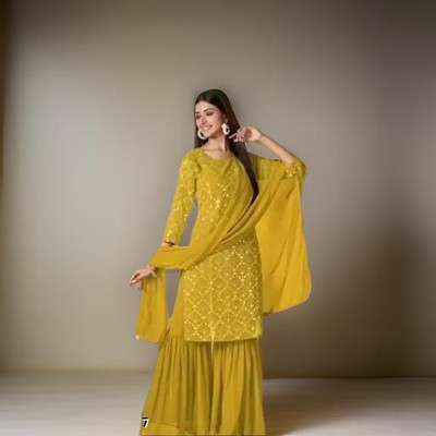 Pranista Fashion Women Kurti Sharara Dupatta Set