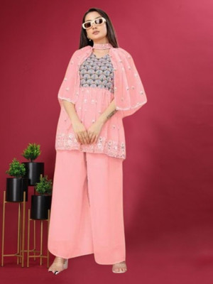 GreenERA Women Ethnic Top Sharara Dupatta Set