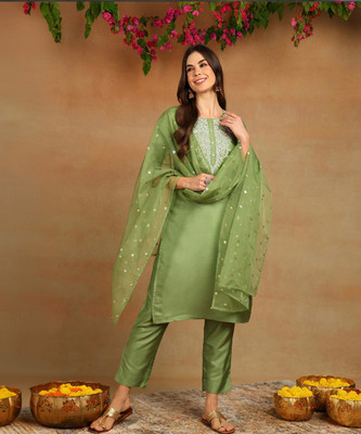 AHIKA Women Kurta Pant Dupatta Set