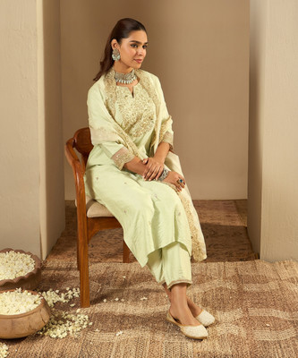 Indo Era Women Kurta Pant Dupatta Set